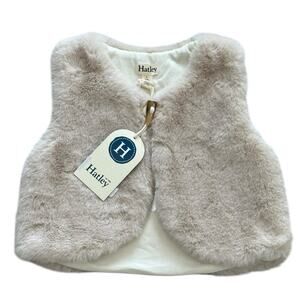 Hatley Girls Ivory Faux Fur Vest Size 4 NWT